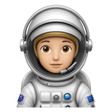 Astronaut in white EVA suit with silver visor helmet sticker