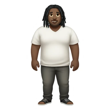 plus size pale skin man with black locs full body sticker