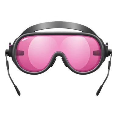protective welding glasses with pink lenses, frameless design, safety eyewear sticker