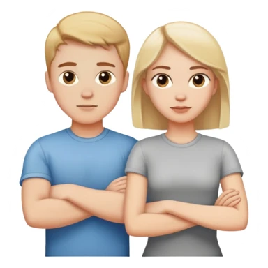 A white boy and a white girl crossed their arms sticker