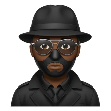 Siyah gözlük ve maske takan siyah dedektif sticker