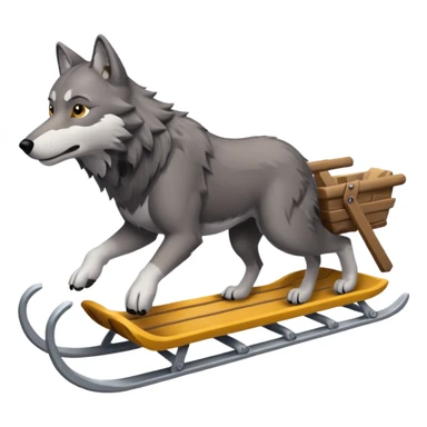 wolves pulling sled sticker