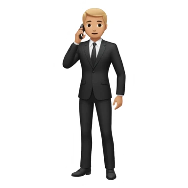 businessman talking on the phone, full body sticker
