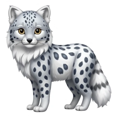 Snow-Leopard-Arctic-Wold-Arctic-Fox-Canadian-Lynx-Fusion-Animal-Hybrid-Creature, full body sticker