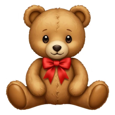teddy bear with red ribbon sticker