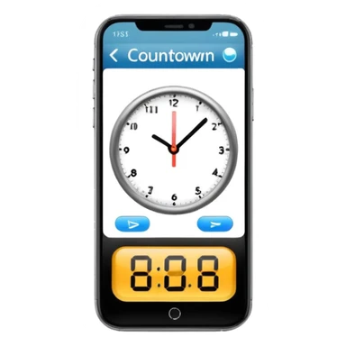 digital countdown timer, smartphone screen display sticker