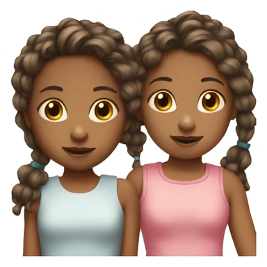 Two siblings girl and girl sticker