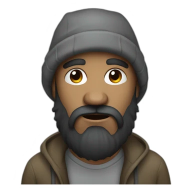 A homeless man with a big black beard who smells terrible sticker