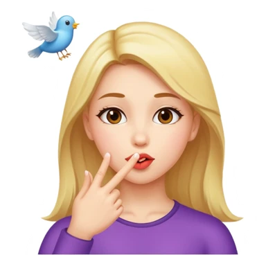 Girl sending flying kiss sticker