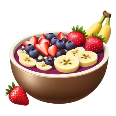 acai bowl with strawberries and banana sticker