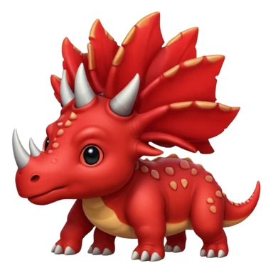 cute red Triceratops sticker