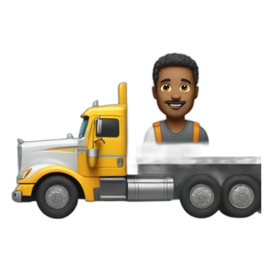 man driving an 18 wheeler truck sticker