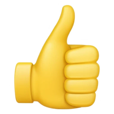 Thumbs up emoji but the thumb is tiny sticker