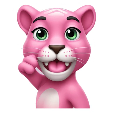 pink panther blowing a kiss sticker