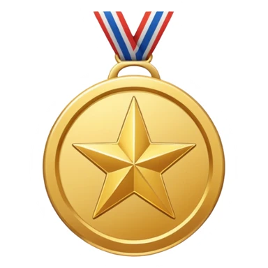 a gold medal with a star engraved on it sticker