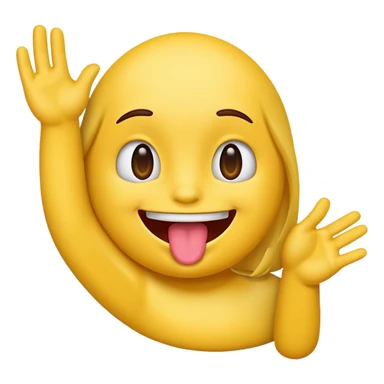 Emoji with tongue out and hands to the side sticker