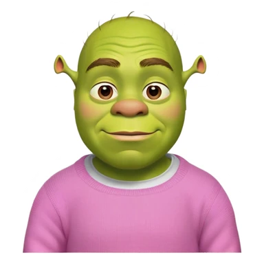 Shrek der ein pinken Pullover trägt  sticker