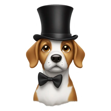 Dog wearing a top hat sticker