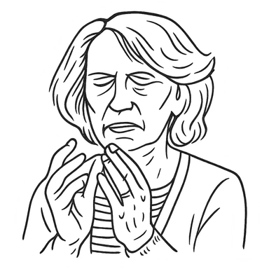a hand drawn black outline portrait of philosopher Catherine Larrère based on this image sticker