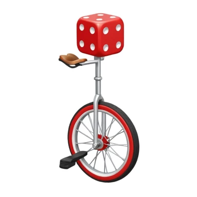dice riding on a unicycle  sticker