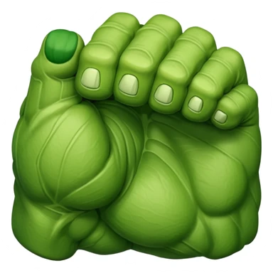 big muscular green cool hulks fist with  4 fingers sticker