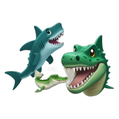 Sharkie and crocodile sticker