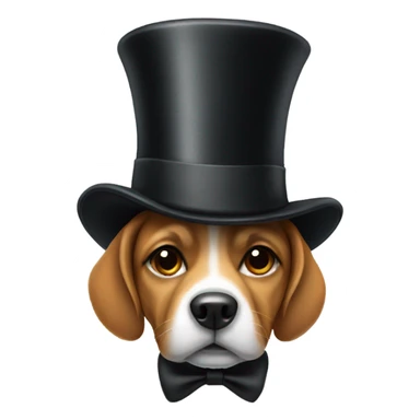Dog wearing a top hat sticker