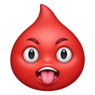 ohm red character shiny eyes tongue out sticker