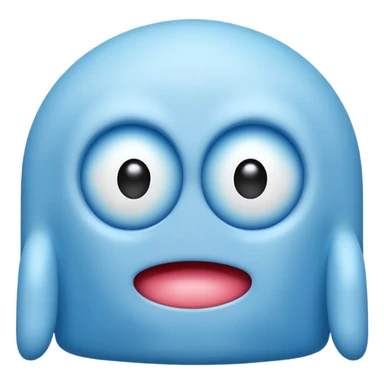 Sky Blue Pacman ghost character with big eyes sticker