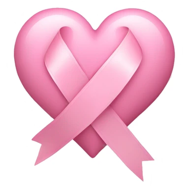 baby pink heart with baby pink ribbon sticker