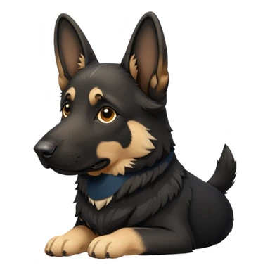 German shepherd dog that is mainly black with some light cream colored fur sticker