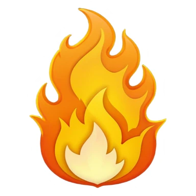 small cartoon flame icon emoji with the word 'FIRE' in bold letters in the center, cartoon style, thick outlines, bright orange and yellow, clear for use in chat reactions and YouTube memberships sticker