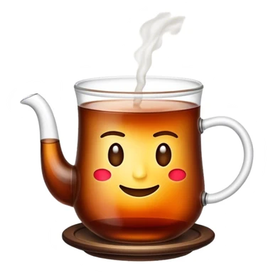 Cinematic Realistic Turkish Tea Pop Culture Emoji, featuring an inviting portrayal of a steaming glass of Turkish tea rendered with rich textures and warm, convivial lighting. sticker