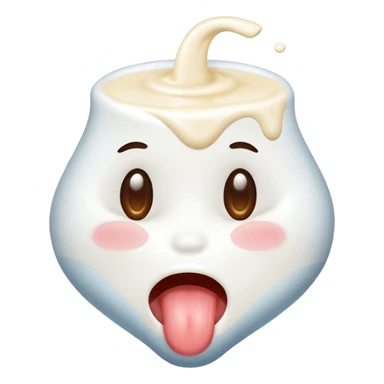 Emoji drooling with milk on chin sticker