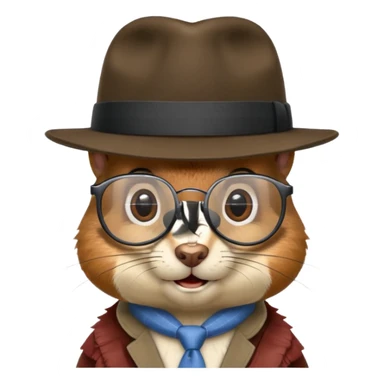 squirrel with glasses and fedora sticker
