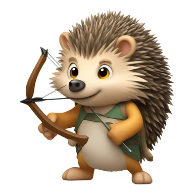 Hedgehog with a bow and arrow sticker