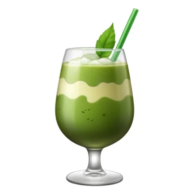 Iced Matcha latte in a wine glass sticker