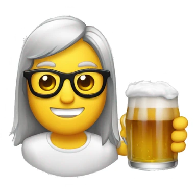 Idoso de oculos tomando cerveja  sticker