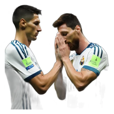 lionel messi praying to cristiano ronaldo sticker