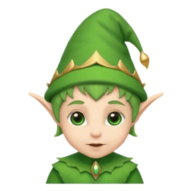 Tiny elf baby with pointy ears and hat sticker