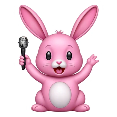 Pink rabbit sing sticker