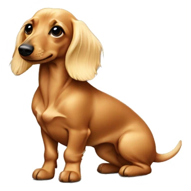 miniature blond long hair dashchund sticker