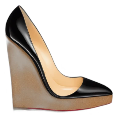 One WEDGE heel LOUBOUTIN black PATENT sticker
