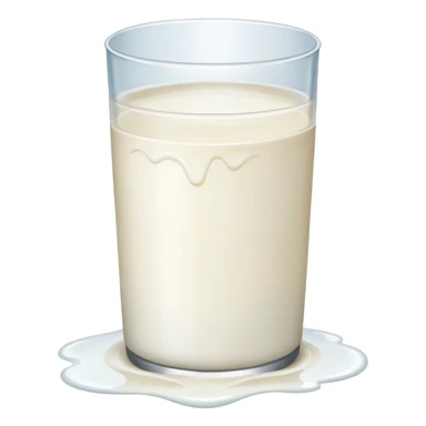 a small puddle of white and clear liquid sticker