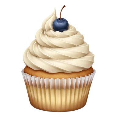 Vanilla cupcake with cinnamon frosting with blueberry jam dolloped on top sticker