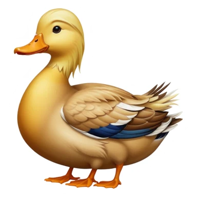 duck with long blonde hair sticker