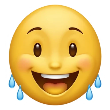 really really happy emoji, laughing with tears of joy, classic emoji style sticker