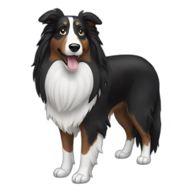 all black collie sticker