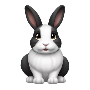 black and white dutch rabbit (ios7 style) sticker