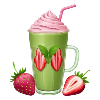 iced matcha latte strawberry  sticker